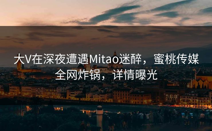 大V在深夜遭遇Mitao迷醉，蜜桃传媒全网炸锅，详情曝光