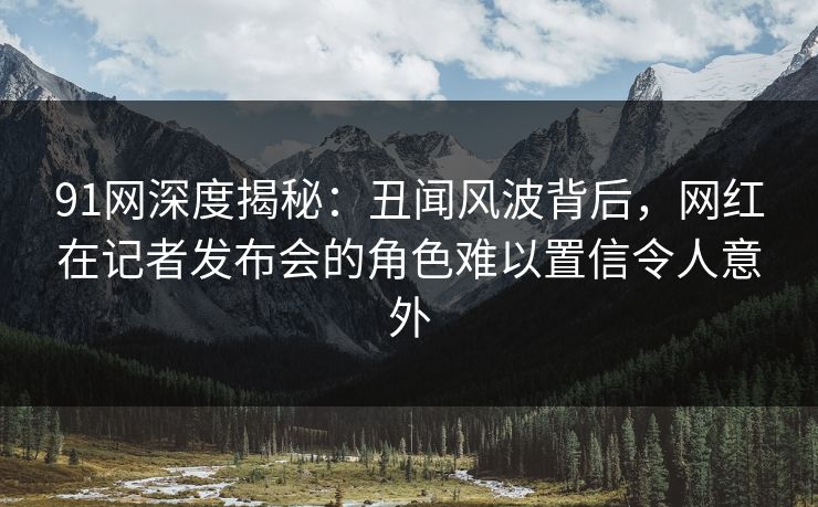 91网深度揭秘:丑闻风波背后,网红在记者发布会的角色难以置信令人意外 91网深度揭秘:丑闻风波背后,网红在记者发布会的角色难以置信令人意外